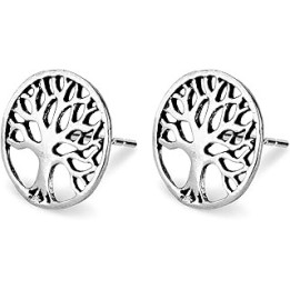 Sterling Silver Tree of Life Earrings, Birthday Gift, Minimalist Earrings