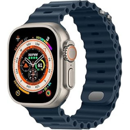 HITZEE Compatible with Apple Watch Strap 49mm 45mm 44mm 42mm, Soft Loop Silicone Straps with Buckle Designed for Apple Watch