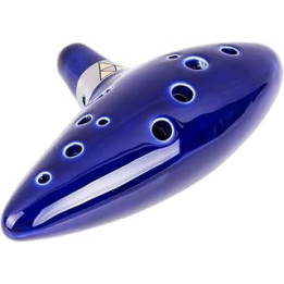 ZLCM Legend of Zelda 12-Hole Ceramic Alto C Ocarina Triforce Flute - Wind Musical Instrument
