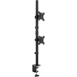 Mount-It! Vertical Dual Monitor Mount | Stacked Monitor Desk Stand | Fits 2 Computer Screens 19 20 21 22 23 24 27 32 Inches