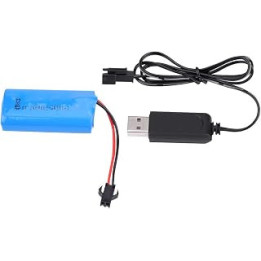 KIMISS Upgraded Rechargeable Battery, 7.4v 500mAh With USB Cable for Lithium Ion 7.4v WPL Crawler Military RC Car