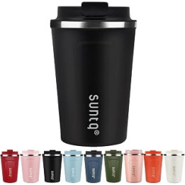 SUNTQ Reusable Coffee Cups Travel - Coffee Travel Mug with Leakproof Lid - Thermal Mug Insulated Cup - Stainless Steel Coffee