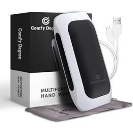 ComfyDegree Rechargeable Hand Warmers 5200mAh Power Bank, Electric Hand Warmer Double-sided Heating Portable USB Mobile