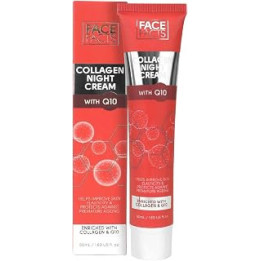 Face Facts Collagen & Q10 Night Cream | Ubiquinone (Q10) + Vitamin E + Collagen | Smooth + skin elasticity | 50ml