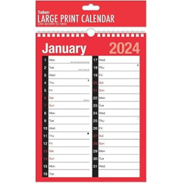 2024 A4 Large Print 2 Column Calendar 8032