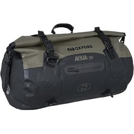 Oxford Aqua T30 Motorcycle Roll Bag Khaki/Black Bike Luggage Waterproof