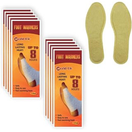 WORLD-BIO WORLD BIO Insole Foot Warmers Long Lasting Safe Natural Odorless Air Activated Warmers Up to plhour of Heat 10 Pairs