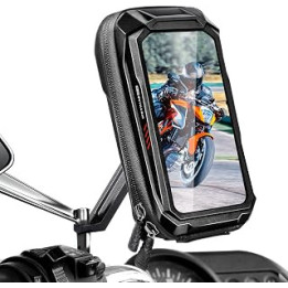 Faneam Adjustable Motorcycle Mount Phone Holder Waterproof Motor Cell Phone Holder 360°Rotation Motorbike Phone Pouch Bag with