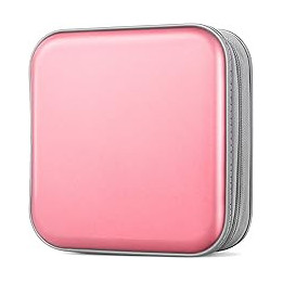 Bivisen CD Case, DVDs Wallet Holder, CD/DVD Case Wallet 40 Discs Heavy Duty Bag Binder Storage Booklet Album (Light Pink)