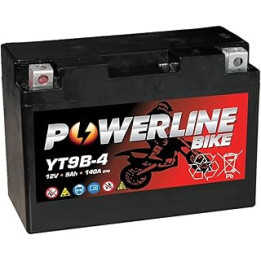 YT9B-4 Powerline Factory Sealed Motorcycle Battery 12V 9Ah