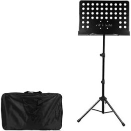 GRALES Music Stand 2 in 1 Dual Use Folding Sheet Music Stand Desktop Book Stand Lightweight Portable Adjustable with Hand Bag