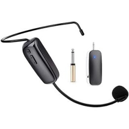 Multifunctional Wireless Microphone Headset Mic System Headset Handheld Mic 2 in 1, 165ft Range Voice Amplifier, Stage
