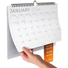 Calendar 2023/24 Minimalist Wall Calendar - July 2023 to December 2024 (monthly calendar in A4 landscape format) Premium annual