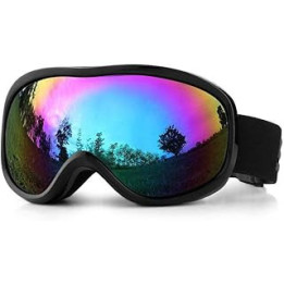 Black Ski/Snowboarding/Snow Sports Goggles For Men & Women - Anti-Fog, UV Protection, Crystal-Clear Vision, Helmet Compatible,