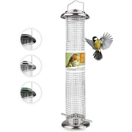 wild animal heart | 15" Bird feed dispenser - 5 year guarantee - peanut feed dispenser made of stainless steel, bird feed