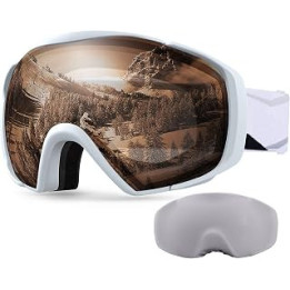 OutdoorMaster OTG Ski Goggles with Cover Premium Snowboard Snow Goggles Anti-Fog Ski Glasses for Men,Women & Youth - 100% UV