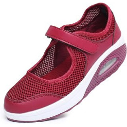 Ladies' Casual Walking Shoes Adjustable Strap with Hook and Loop Closure Comfortable Sneakers for Work Women Air Cushion