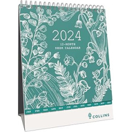 Collins Tara 2024 Desk Calendar - Lifestyle Planner and Organiser for Office Work Personal and Home - January to December 2024