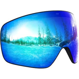 Dizokizo Ski Goggles Magnetic Replaceable Cylindrical Lens Snow Goggles for Men Women Anti-Fog UV Protection Professional