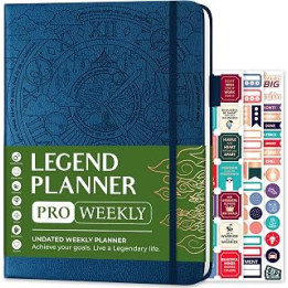 Legend Planner PRO – Deluxe Weekly & Monthly Life Planner to Increase Productivity and Hit Your Goals. Time Management