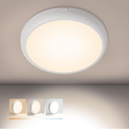 LED Ceiling Light 18W 2200 lm, 3 Colors Choice 3CCT in 1 Bathroom Lights Surface and Recessed Mount Indoor Ceiling Lights for