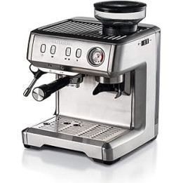 Ariete 1313 Metal Bean to Cup Coffee Machine with Grinder & Milk Frother, Espresso Coffee Maker for Barista Style Lattes