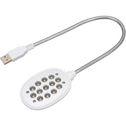 USB Gooseneck Light, Wide Applications LED Lamp Bright for Laptops for Desktops for PC (White)