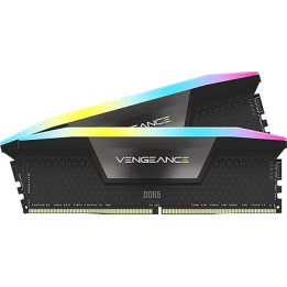 CORSAIR VENGEANCE RGB DDR5 RAM 32GB (2x16GB) 6400MHz CL32 Intel XMP iCUE Compatible Computer Memory - Black (CMH32GX5M2B6400C32)