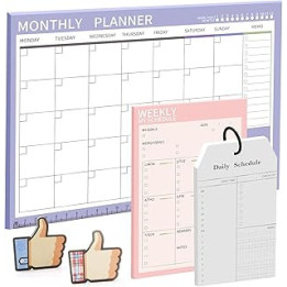 BEIJITA Monthly Planner,Daily Weekly Monthly Planner Undated Calendar and Scheduler with 92 Tear-Off Sheets and 40 Thumbs Up