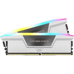 CORSAIR VENGEANCE RGB DDR5 RAM 32GB (2x16GB) 5200MHz CL40 Intel XMP iCUE Compatible Computer Memory - White