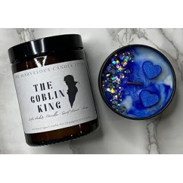 The Goblin King Labyrinth Wood Wick Vegan Candle | David Bowie | Jim Henson | 100% Soy Wax (8oz Candle)