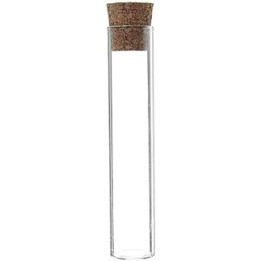 BEVANNJJ ZYY 5Pcs Glass Test Tube Flat Bottom Sample Seal Tube with Wooden Stopper Lab Glassware 20x100mm Lab Scientific