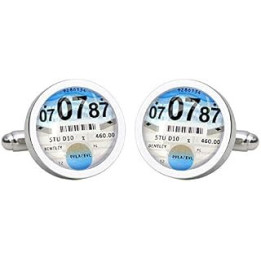 Personalised Tax Disc Cufflinks - Original Blue