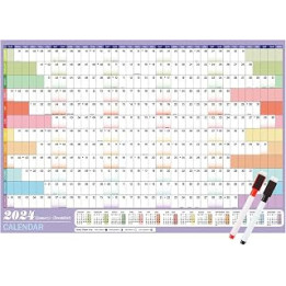 VEYLIN 2024 Wall Planner, Calendar 2024 Wall Calendar Yearly Wall Planner 2024 With Stickers A1 Large 85cm X 58cm