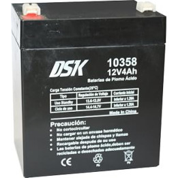 DSK 10358 AGM Rechargeable Sealed Lead Battery 12V 4Ah Ideal for Electric Toys for Children such as Motorcycles and Scooters,