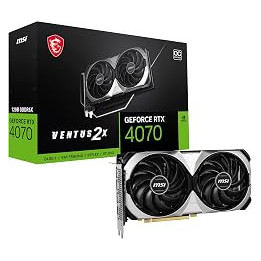 MSI GeForce RTX 4070 VENTUS 2X 12G OC Gaming Graphics Card - 12GB GDDR6X, PCI Express Gen 4, 192-bit, 3x DP v 1.4a, HDMI 2.1a