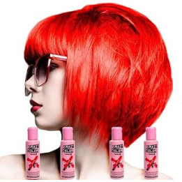 Crazy Colour Semi Permanent Hair Dye By Renbow Fire No.56 (100ml) Box of 4