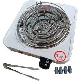 KitaBulb Electric Charcoal Burner 1500W White Hot Plate for Coconut Coal Coffee/Tea/Milk- include Grid and Tongs