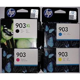 HP 903Xl black and HP 903 1x cyan/magenta/yellow original Ink cartridges for HP Officejet 6950, HP Officejet Pro 6960, HP
