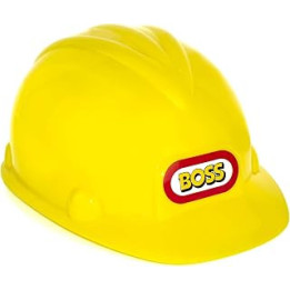The Glowhouse Yellow Construction Boss Hard Hat Builder Kids Play Fancy Dress