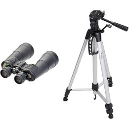 Sunagor 30-160x70 BCF Mega Zoom Binoculars with Case & Amazon Basics 60-Inch Lightweight Tripod with Bag