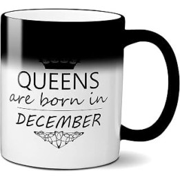 White Black Magic December Queen Coffee Mug Birthday Girl Gift 11 oz Ceramic Cup