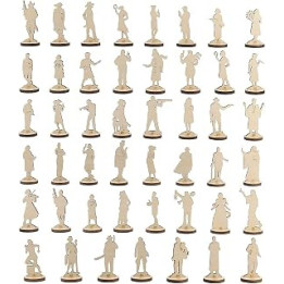 Viipha Investigator Miniatures Set of 47 Wood Laser Cut Thumbnails of Researchers for Arkham Horror LCG