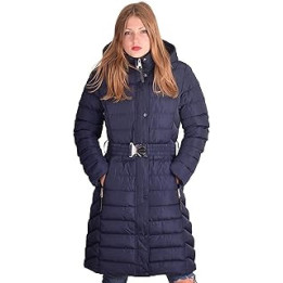 Womens Long Fur Trimmed Hooded Padded Puffer Parka Ladies Winter Jacket Coat
