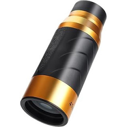 FKGJKT Monocular Telescope Compact Retractable Zoom Telescope Wide Angle Night Vision Prism Scope Telescope With Phone Clip