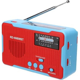 AM FM NOAA Radio, Emergency Radio Hand Crank Solar, Portable Weather Radio with LED Flashlight, 2300mAh Power Bank USB Charger
