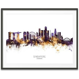 Singapore Skyline art print poster, unframed -11758