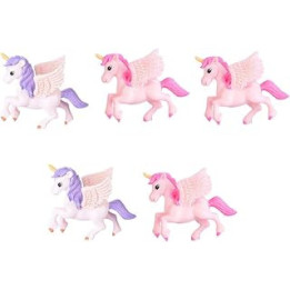Toddmomy 5pcs Unicorn Miniature Unicorn Figurines Dollhouse Micro Landscape Ornaments Unicorn Animal Figures Model Cake Toppers