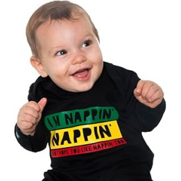 Reggae Baby Sleepsuit/Cool Rasta Bob Marley Inspired Baby Outfit I'M NAPPIN', NAPPIN, Funny Baby Sleepsuit Boys or Girls Baby