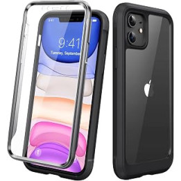 Diaclara iPhone 11 Case, 360° Full Body with Built-in Screen Protector Touch Sensitive, Clear Shockproof Soft Bumper Phone Case